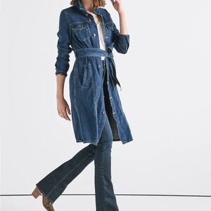 Lucky Brand NWT Denim Trench Coat Women Jeans Jacket - Blue